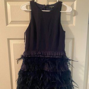 Gianni Bini Navy Feather Dress
